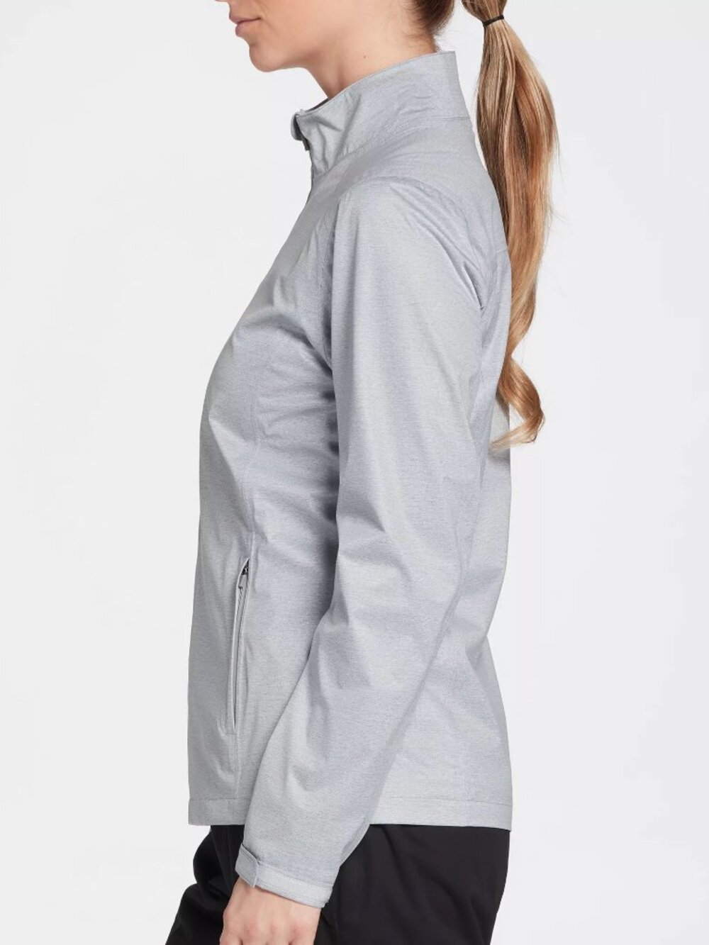Walter Hagen Women's Full-Zip Golf Rain Jacket - Color: LT Heather Grey - Picture 4 of 5